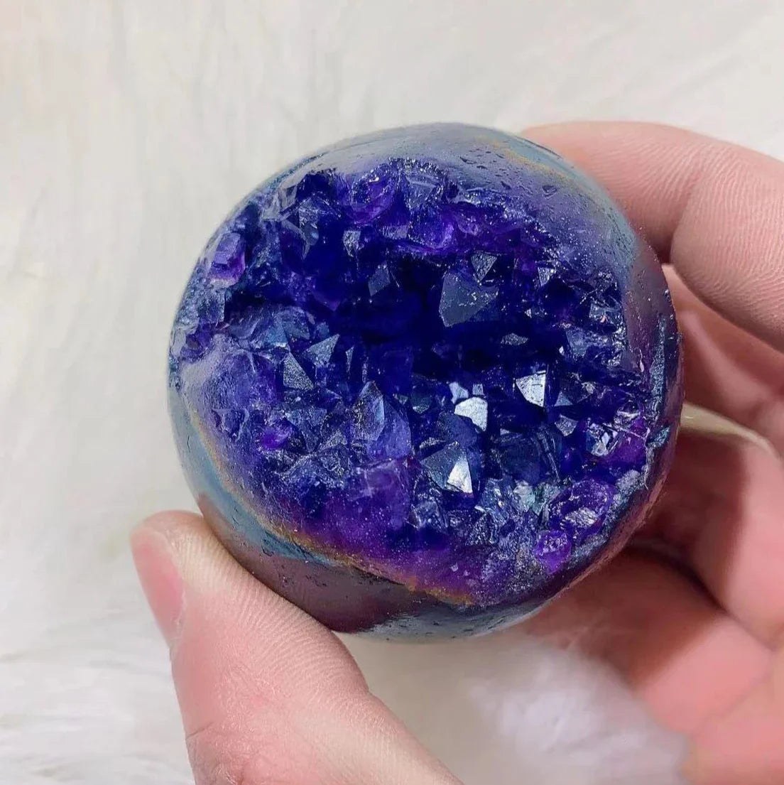 Natural Amethyst Crystal Clusters Druzy Geode