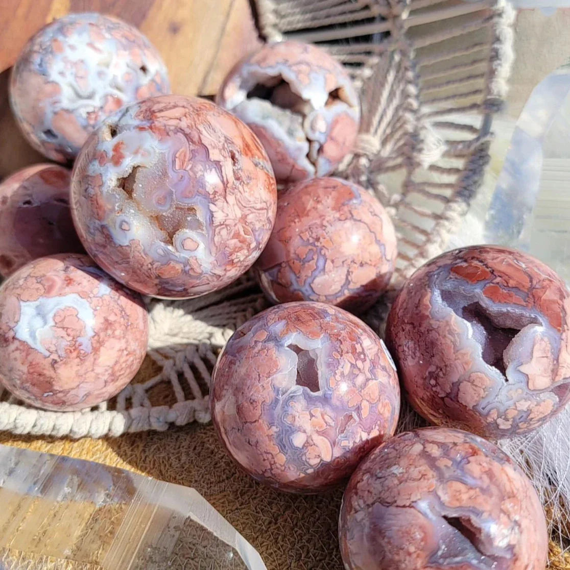 Brazil Antique Pink Agate Sphere