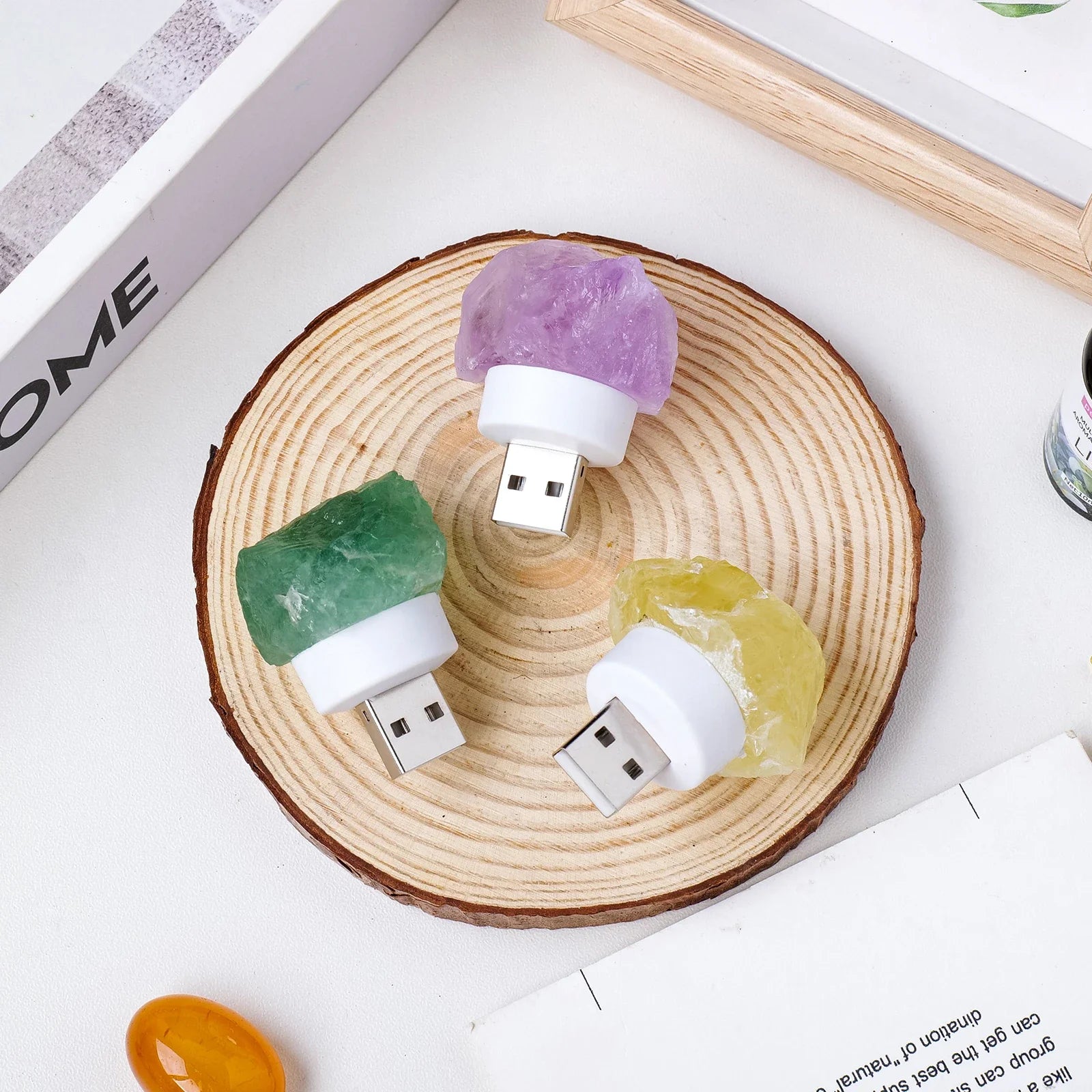 Raw Stone Crystal Night Light