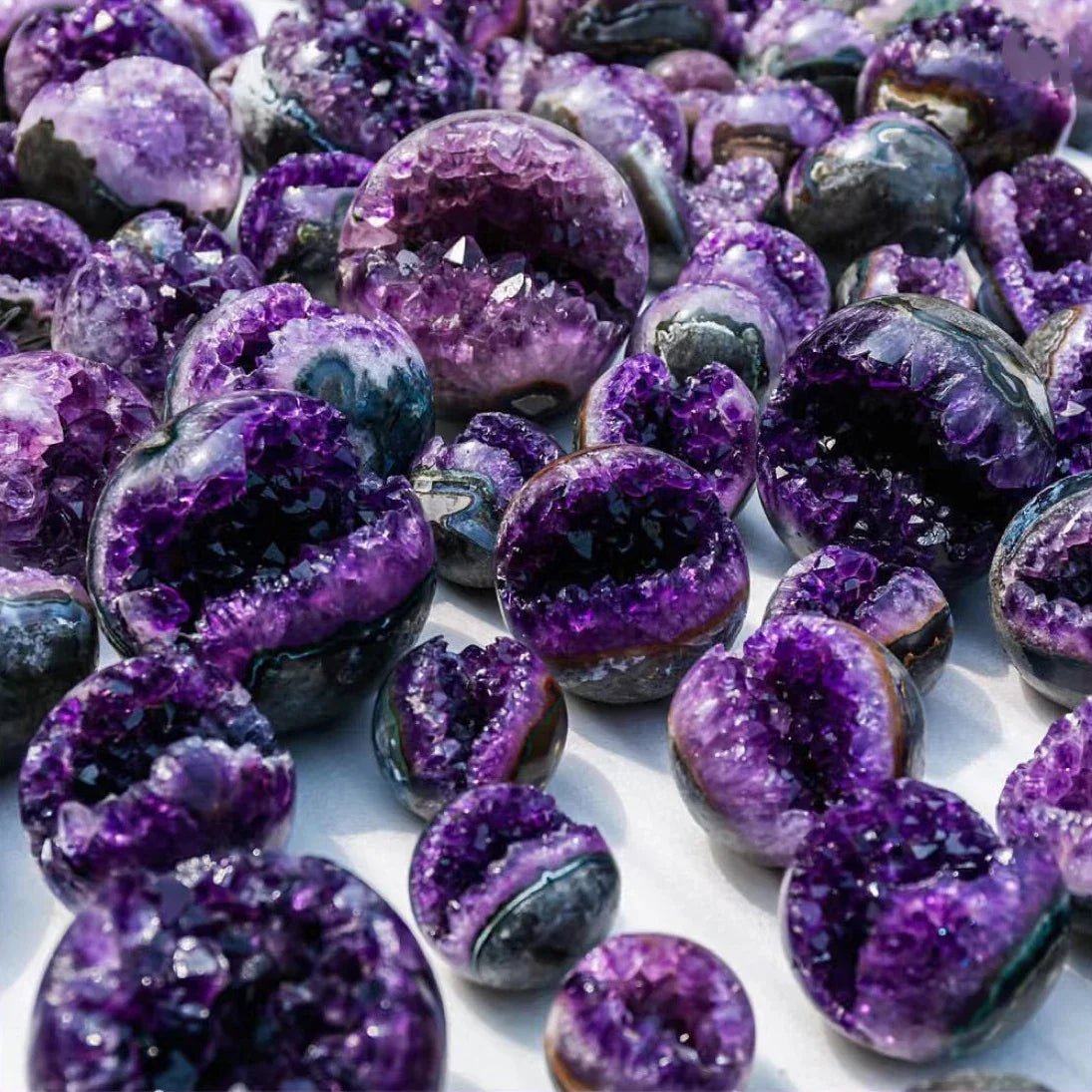Natural Amethyst Crystal Clusters Druzy Geode
