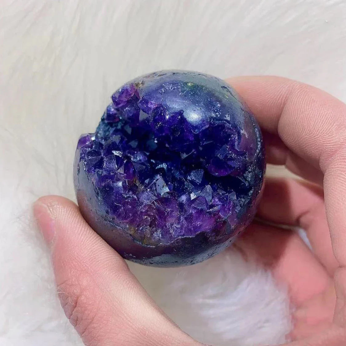 Natural Amethyst Crystal Clusters Druzy Geode