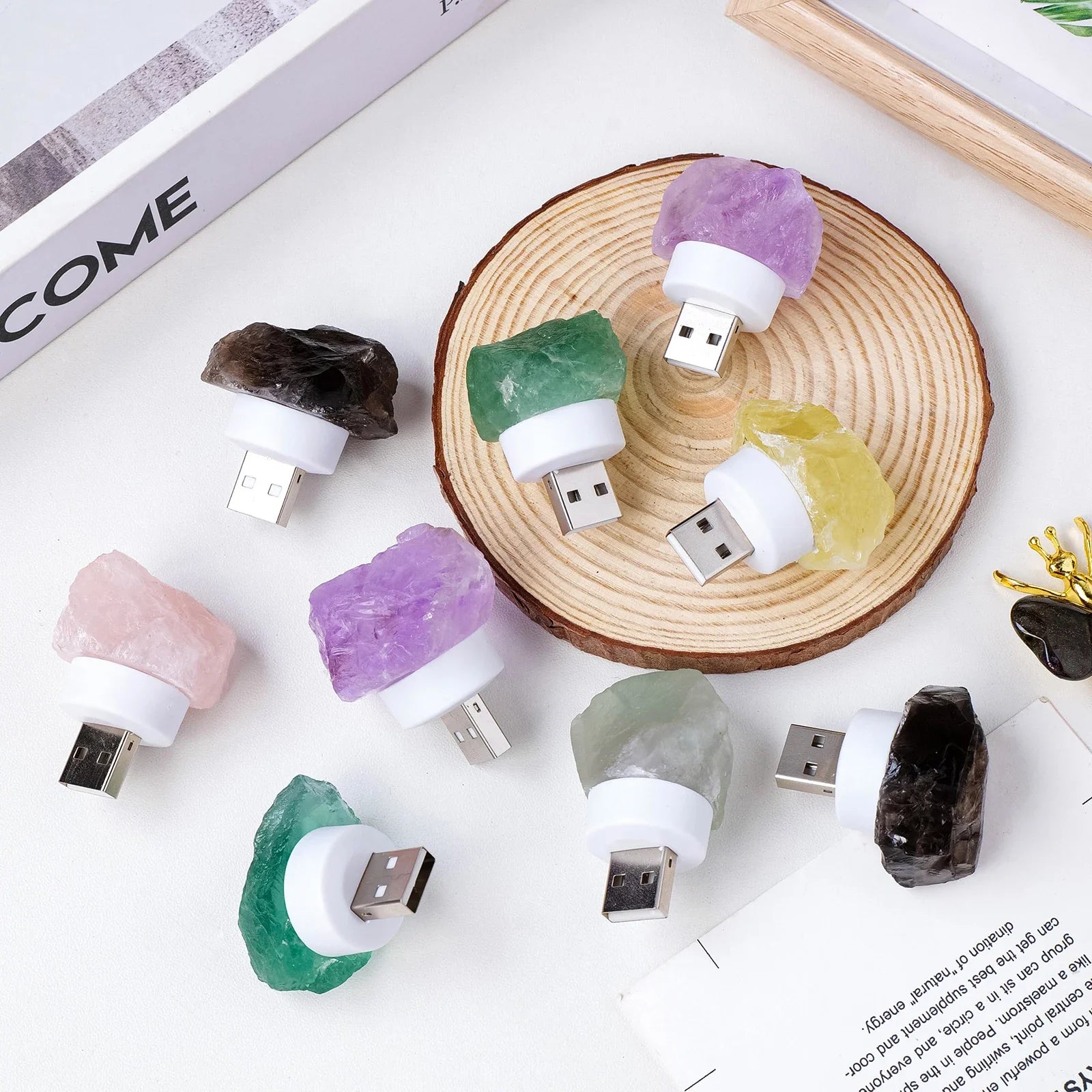 Raw Stone Crystal Night Light