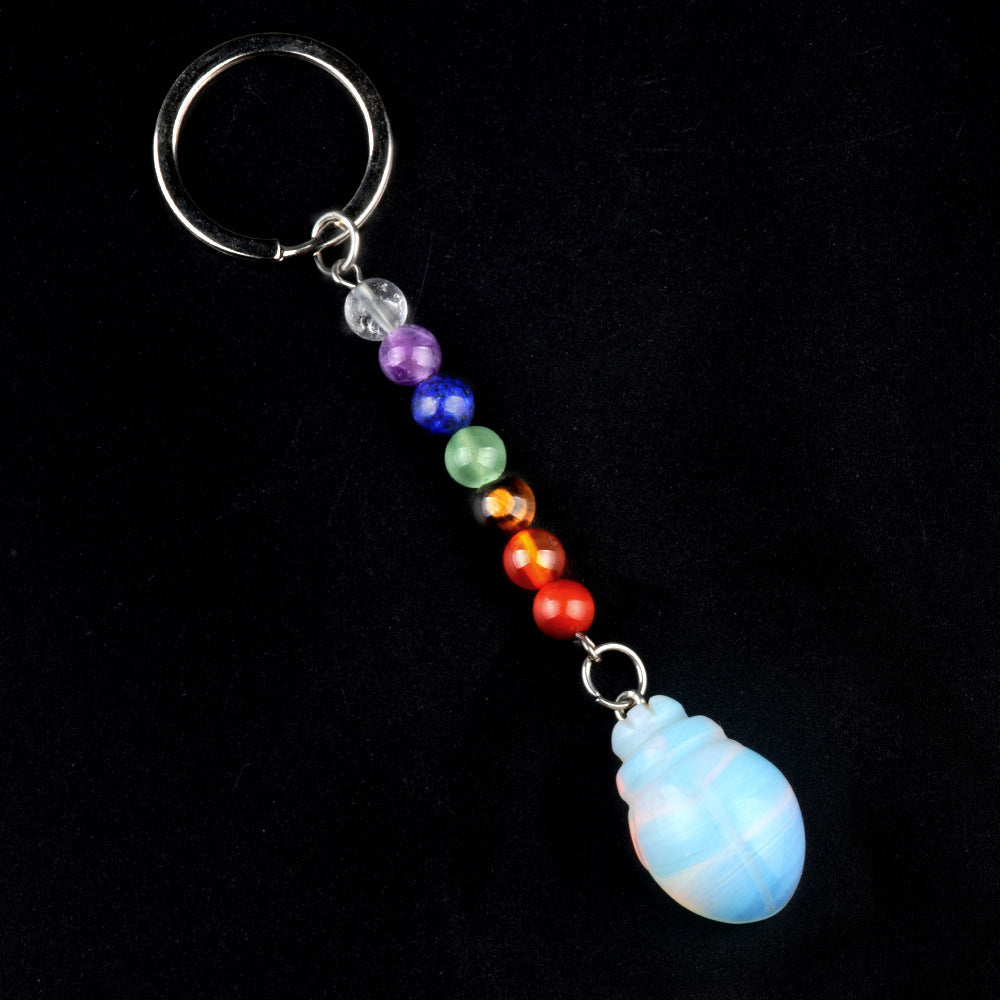 1959-Colorful crystal stone beetle keychain, chakra jewelry pendant, small animal keychain pendant
